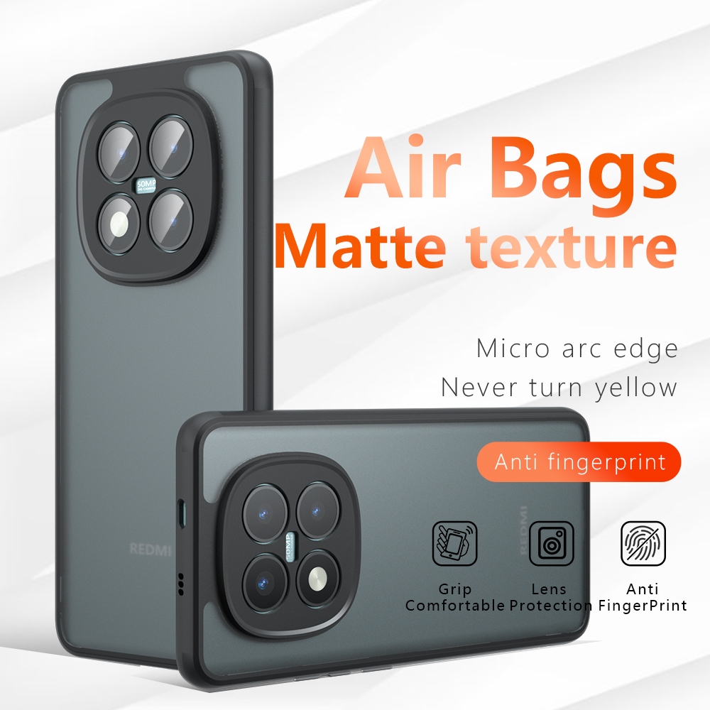 Skiny matný gelový obal na Xiaomi Redmi Note 15 Pro+ 5G - černý