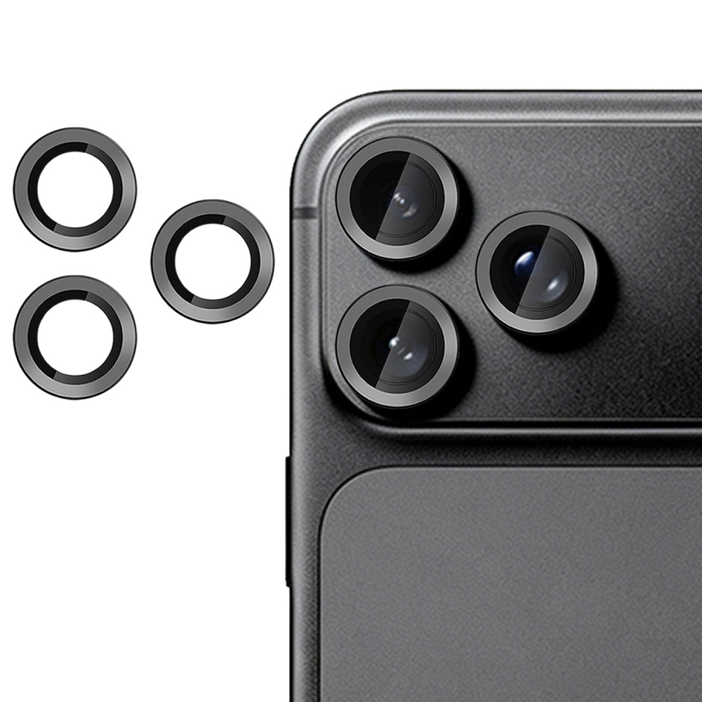 Sklo čočky fotoaparátu na iPhone 18 Pro Max/18 Pro (samostatná skla) - černé