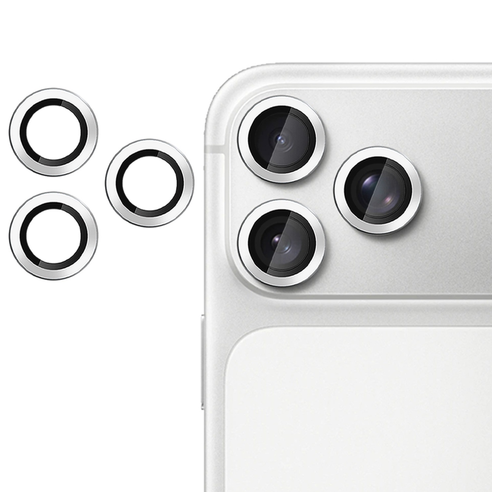 Sklo čočky fotoaparátu na iPhone 18 Pro Max/18 Pro (samostatná skla) - stříbrné
