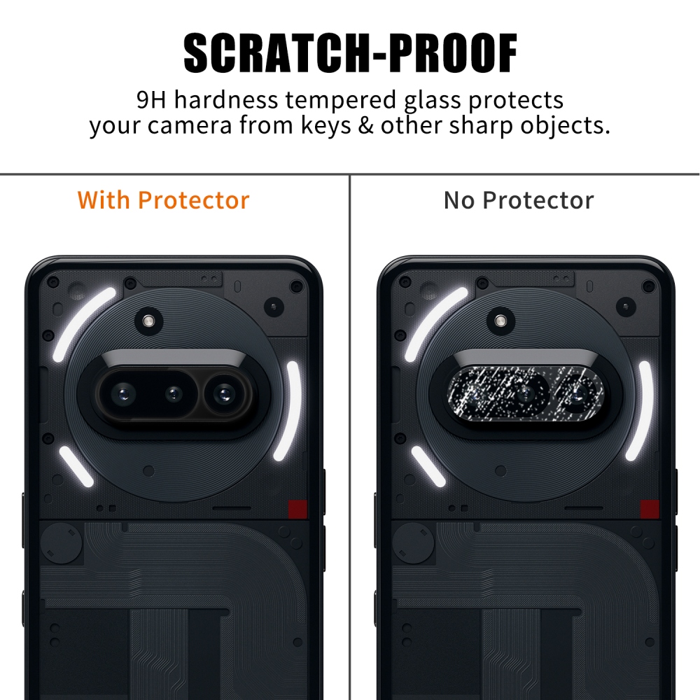 Sklo čočky fotoaparátu na mobil Nothing Phone (3a) - černé