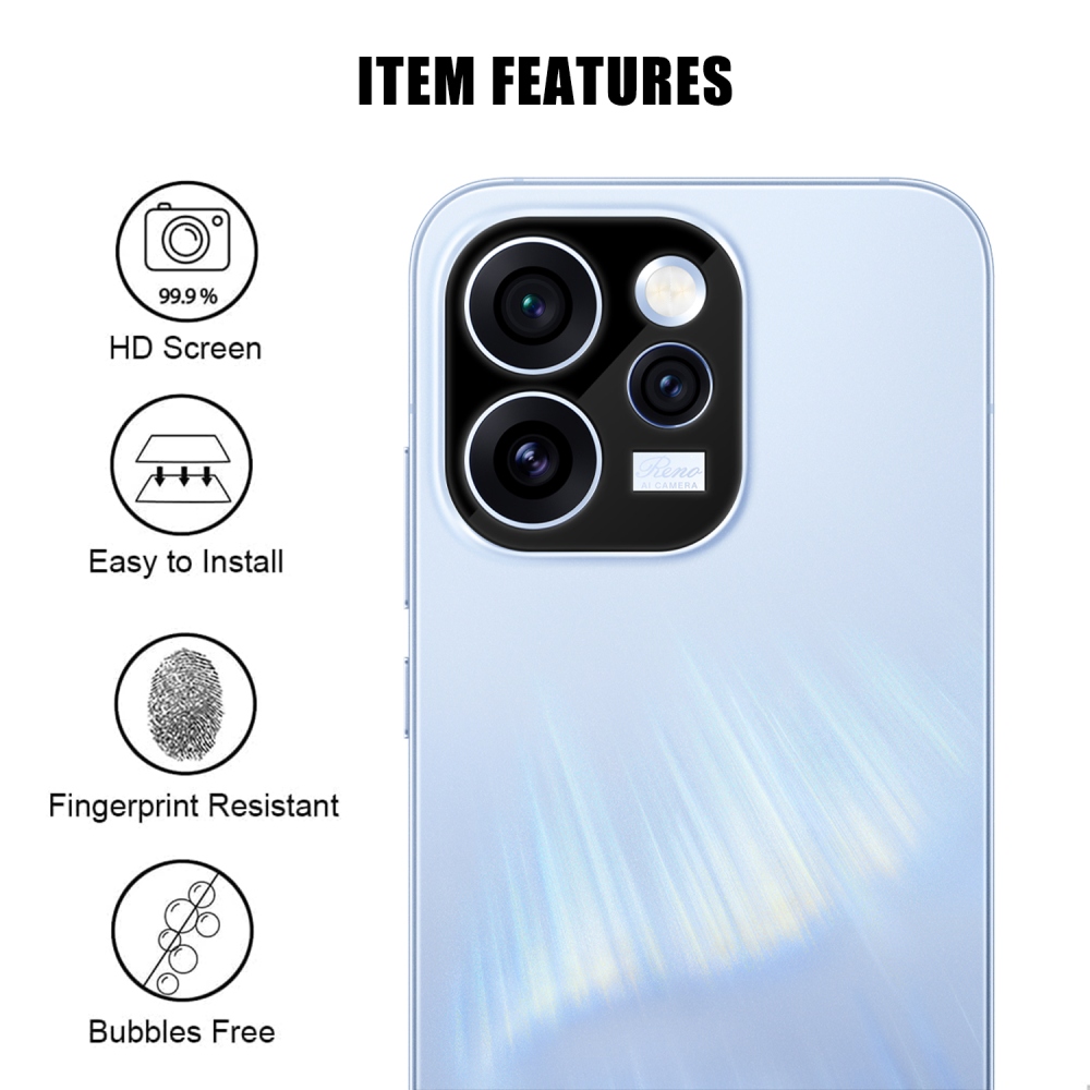 Sklo čočky fotoaparátu na mobil Oppo Reno 15 Pro 5G - černé