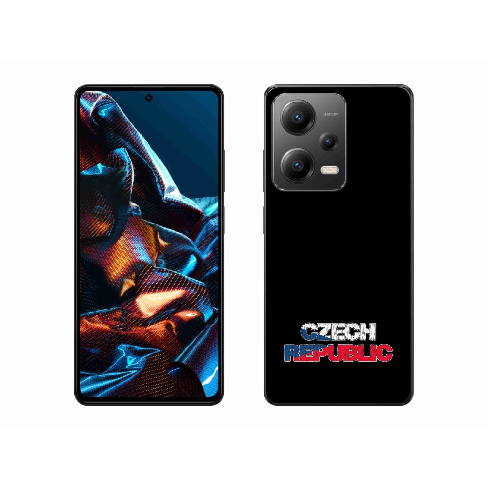 Gelový kryt mmCase na Xiaomi Redmi Note 12 Pro 5G - Czech Republic černé pozadí