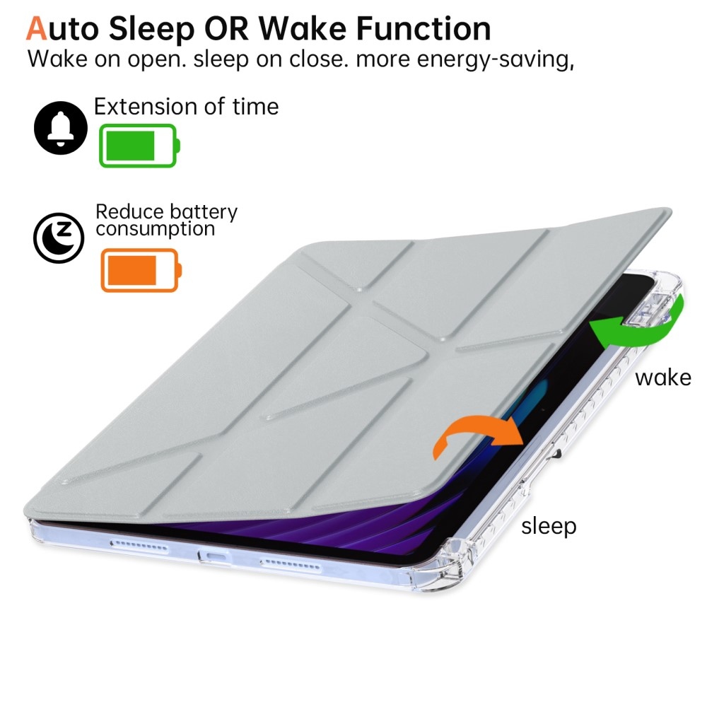Origami chytré polohovací pouzdro na tablet Xiaomi Pad 7/7 Pro - šedé