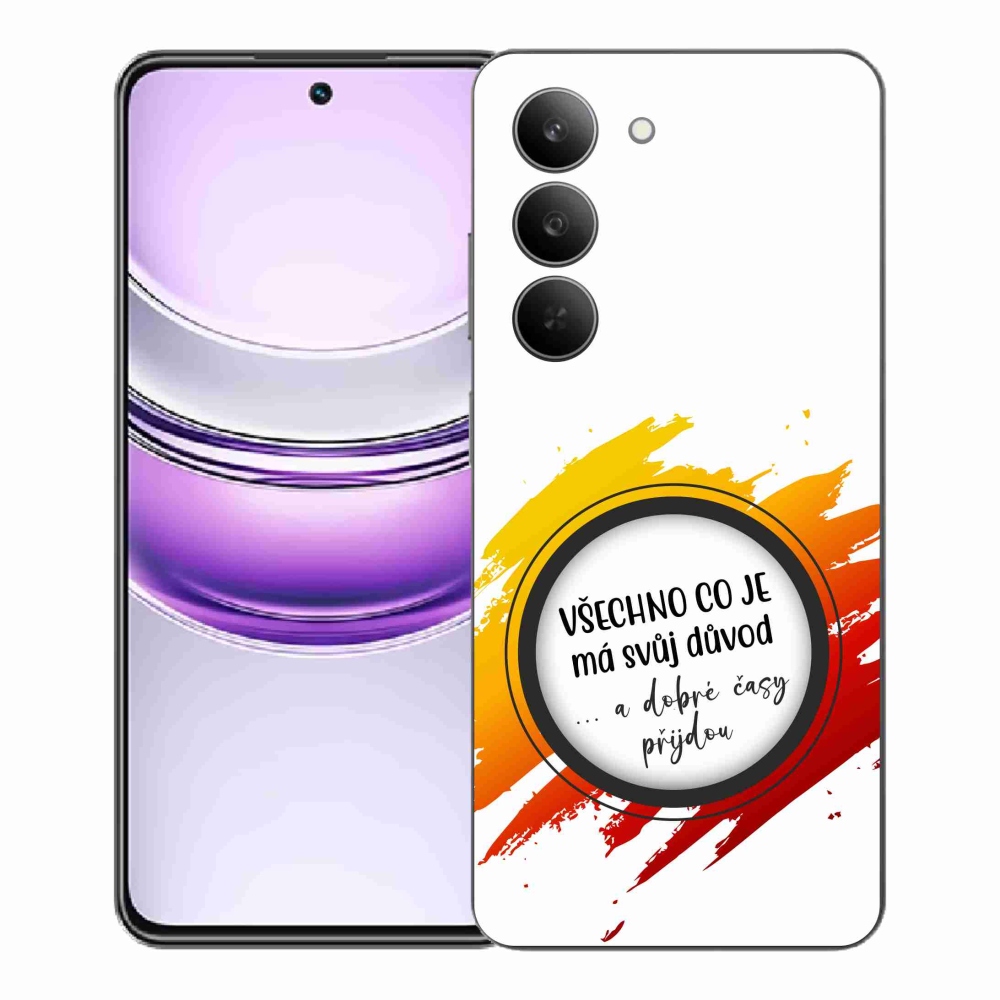 Gelový kryt mmCase na Realme 14x 5G - citát 3 bílé pozadí