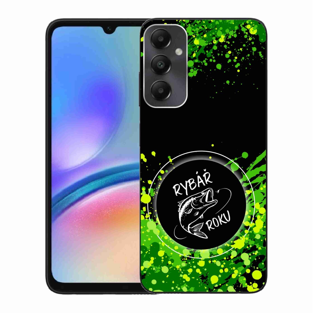 Gelový kryt mmCase na Samsung Galaxy A05s - rybář roku černé pozadí