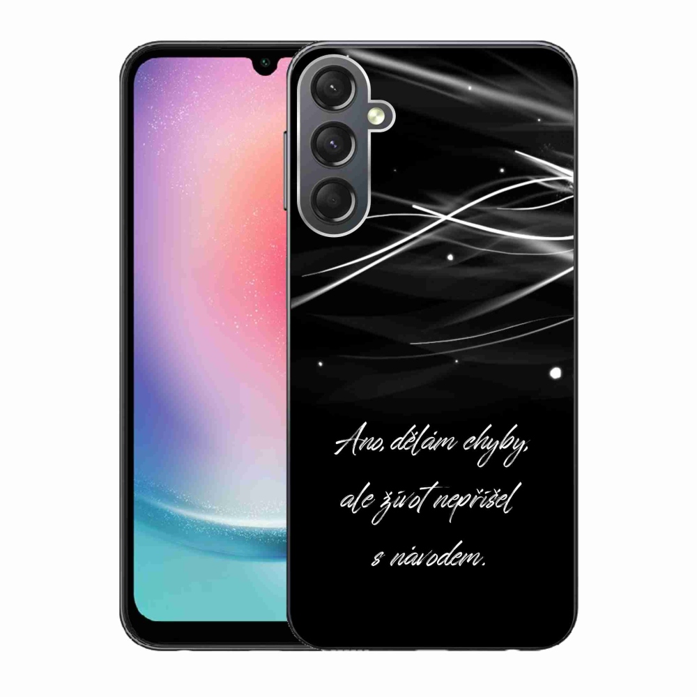 Gelový kryt mmCase na Samsung Galaxy A24 - citát černé pozadí