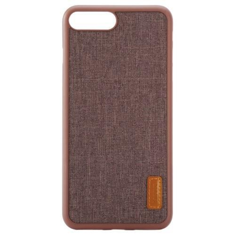Sleek plastový obal potažený látkou na iPhone 8 Plus a iPhone 7 Plus - hnědý