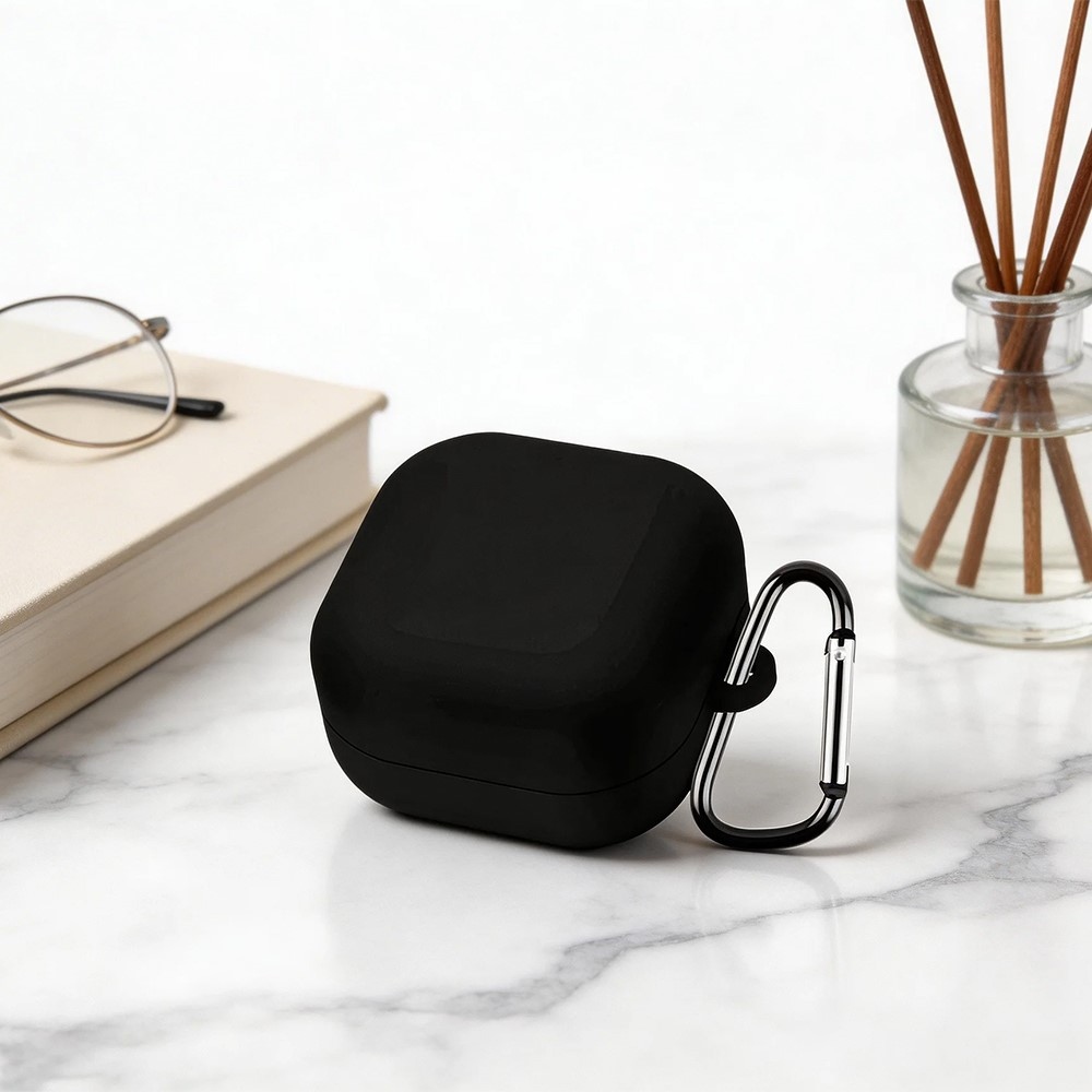 Sleeve silikonový obal s karabinou na Samsung Galaxy Buds4 Pro/Buds4 - černý