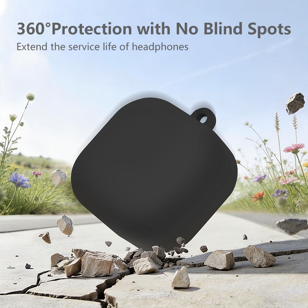 Sleeve silikonový obal s karabinou na Samsung Galaxy Buds4 Pro/Buds4 - černý