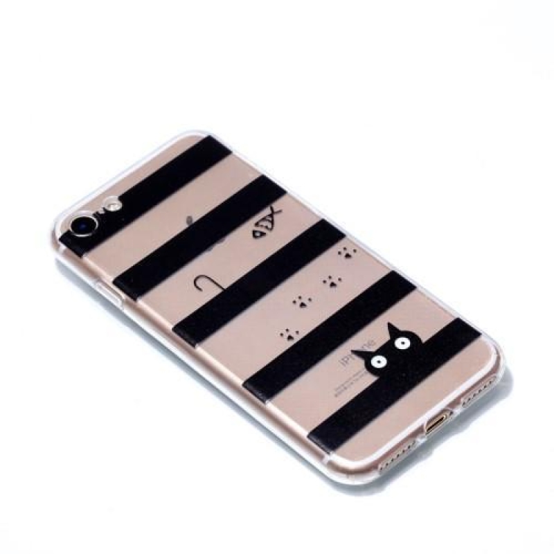 Slend tenký gelový obal na iPhone 7 Plus a 8 Plus - kočka a myš
