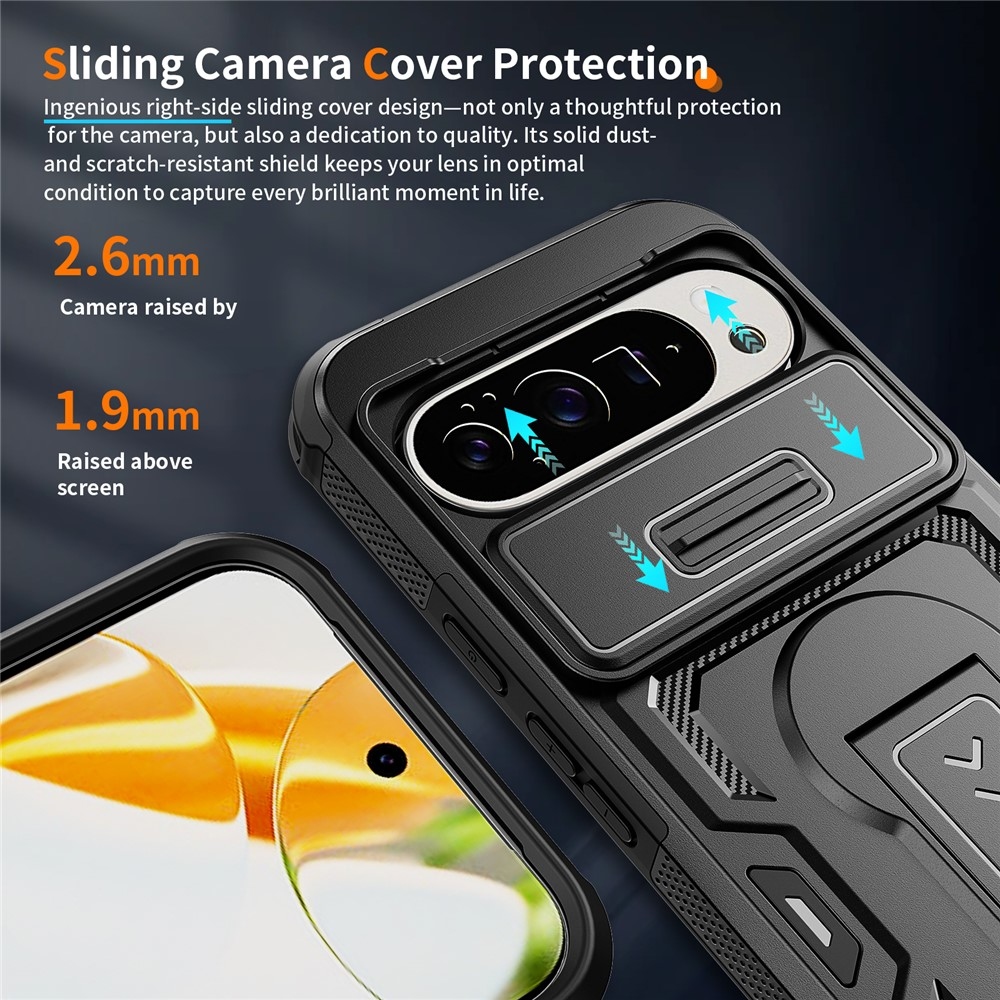 Slide odolný kryt na Google Pixel 11 Pro XL / 10 Pro XL - černý