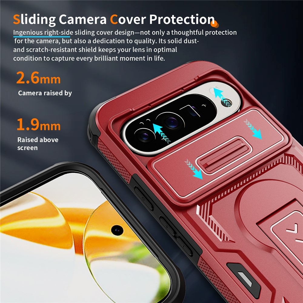 Slide odolný kryt na Google Pixel 11 Pro XL / 10 Pro XL - červený
