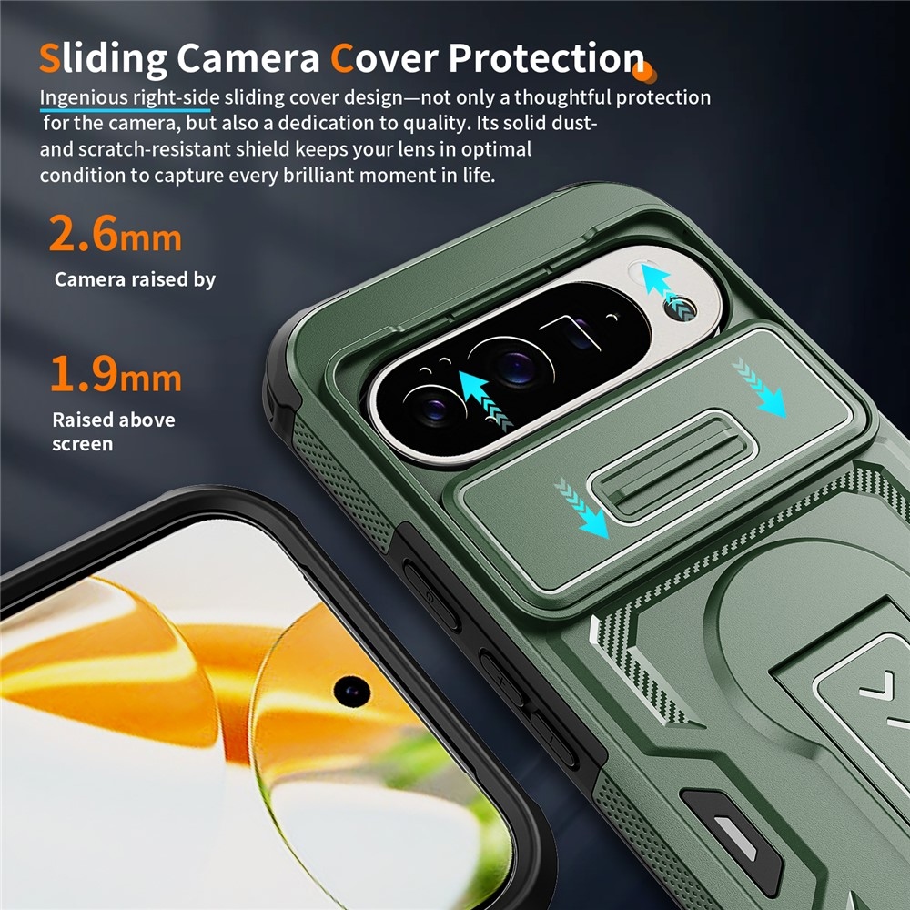 Slide odolný kryt na Google Pixel 11 Pro XL / 10 Pro XL - zelený