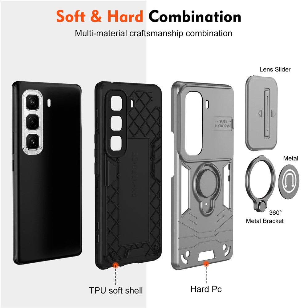 Slide odolný kryt na Infinix Hot 50 Pro+ - šedý