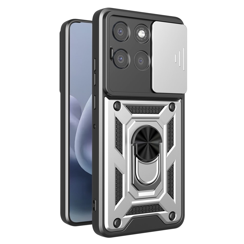 Slide odolný kryt na Motorola Moto G87 5G/G77 5G/G67 5G - stříbrný