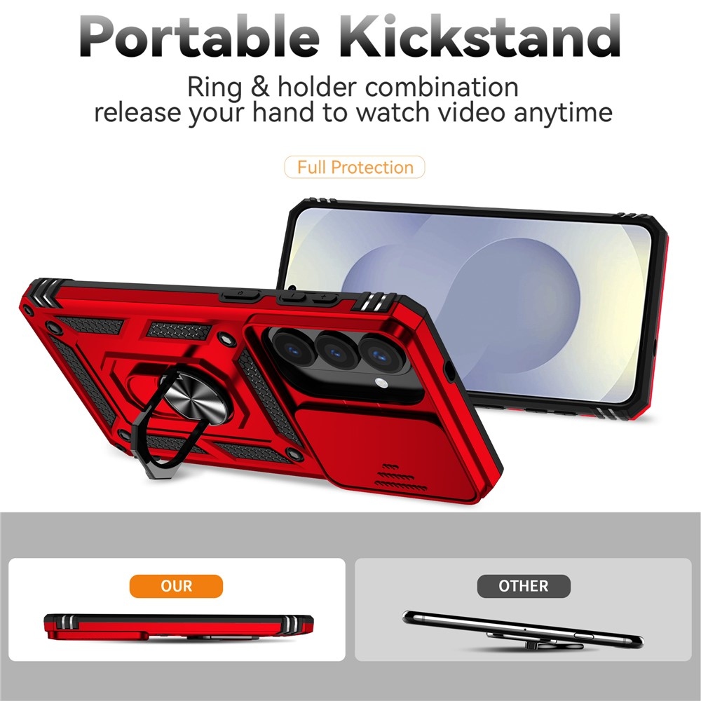 Slide odolný kryt na Samsung Galaxy S26+ - červený