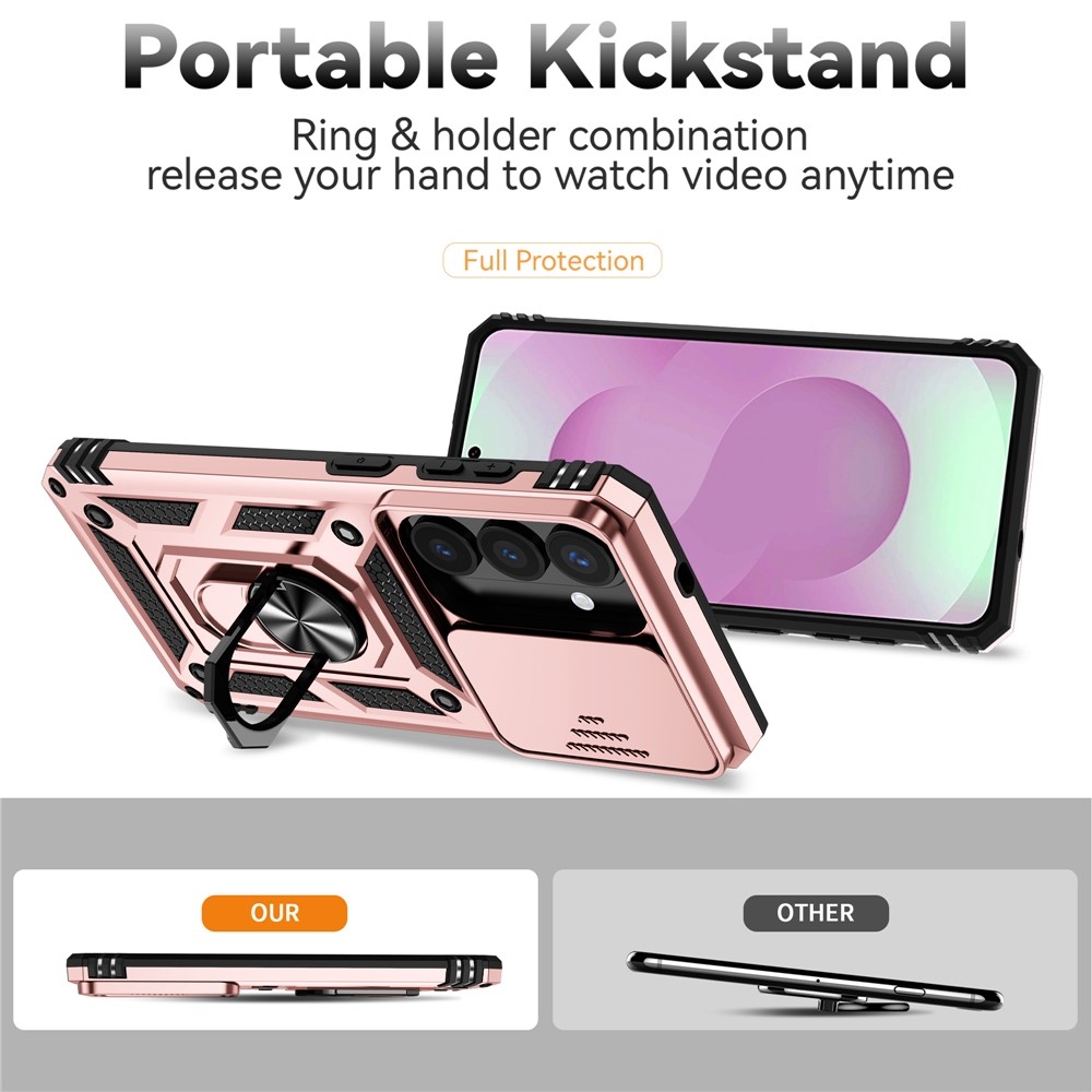 Slide odolný kryt na Samsung Galaxy S26 - růžovozlatý