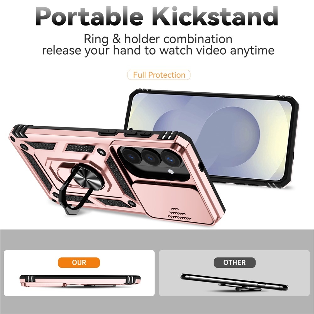 Slide odolný kryt na Samsung Galaxy S26+ - růžovozlatý