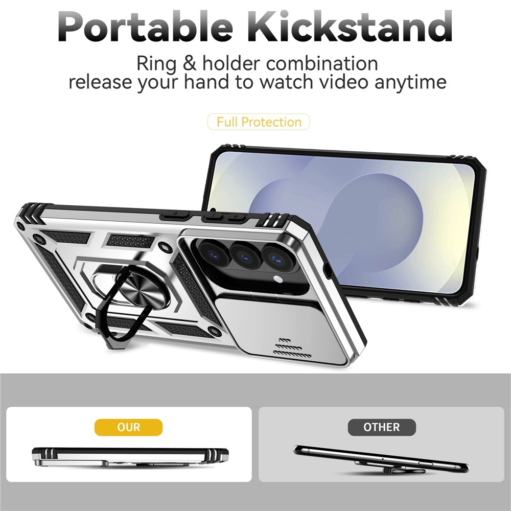 Slide odolný kryt na Samsung Galaxy S26+ - stříbrný