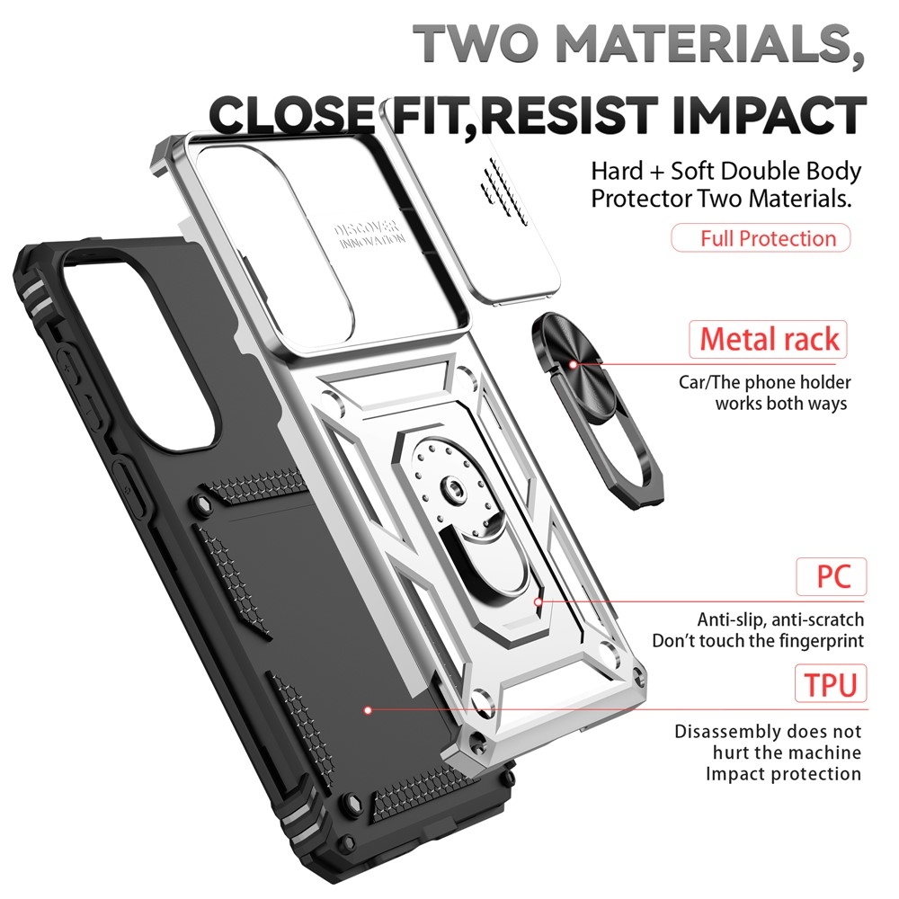 Slide odolný kryt na Samsung Galaxy S26+ - stříbrný