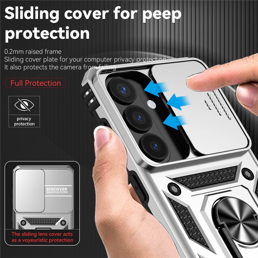 Slide odolný kryt na Samsung Galaxy S26 - stříbrný