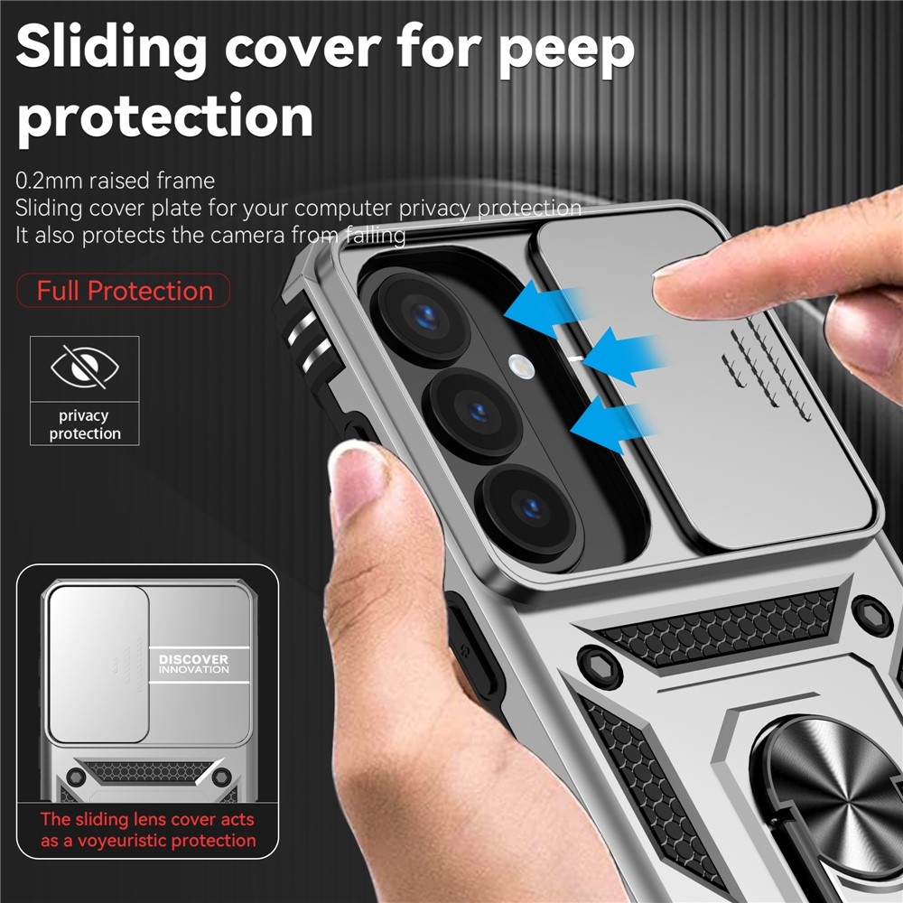 Slide odolný kryt na Samsung Galaxy S26+ - stříbrný