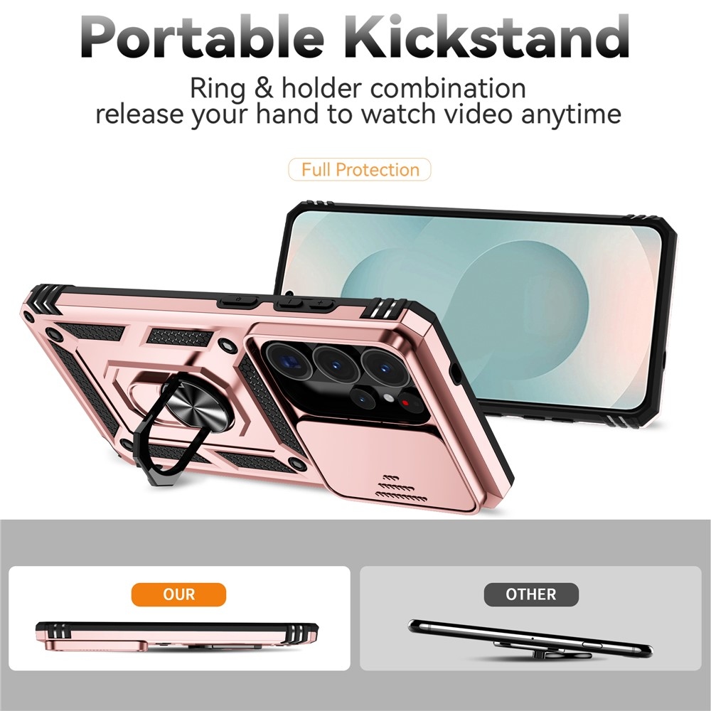 Slide odolný kryt na Samsung Galaxy S26 Ultra - růžovozlatý