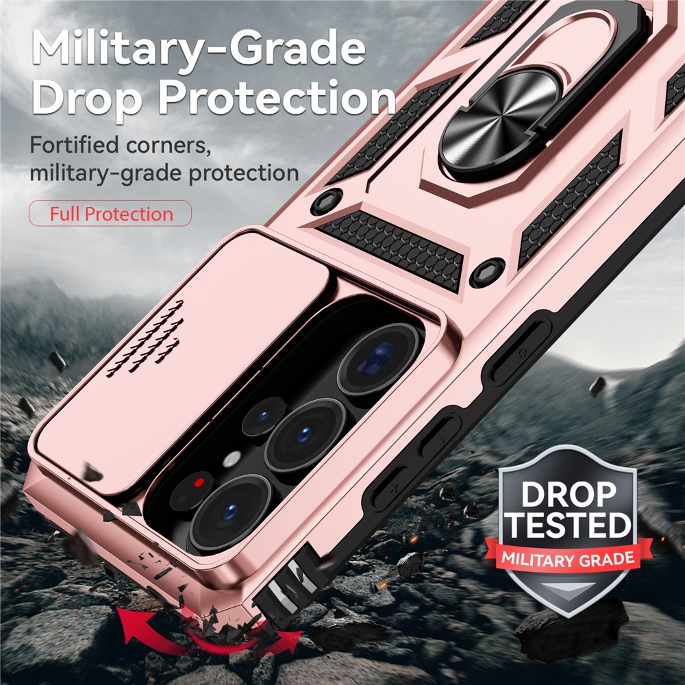 Slide odolný kryt na Samsung Galaxy S26 Ultra - růžovozlatý