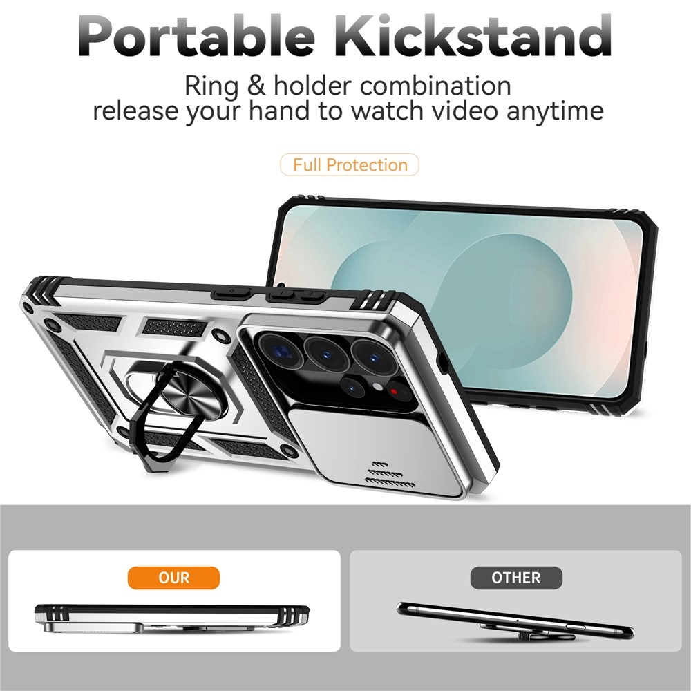 Slide odolný kryt na Samsung Galaxy S26 Ultra - stříbrný