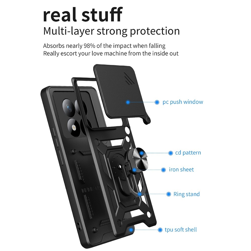 Slide odolný kryt na Xiaomi Redmi Note 15 Pro+ 5G - černý