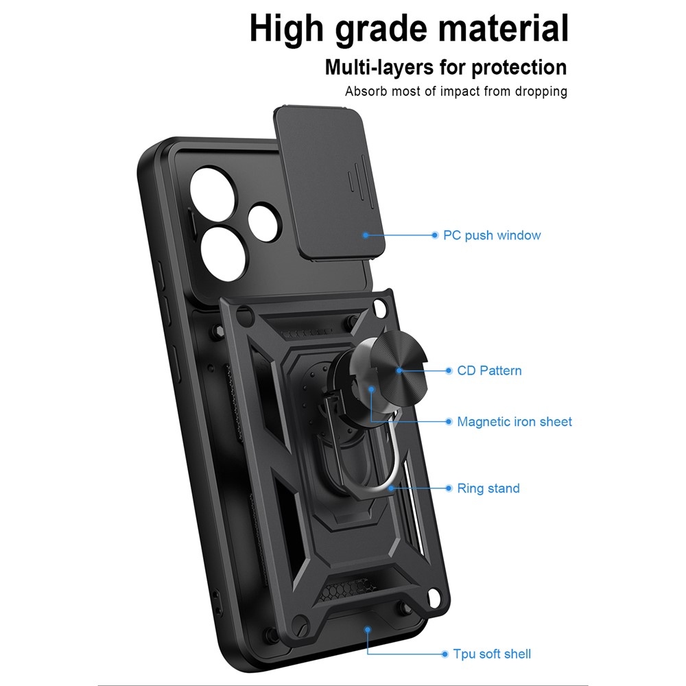 Slide odolný kryt na Xiaomi Redmi Note 17 4G/5G - černý