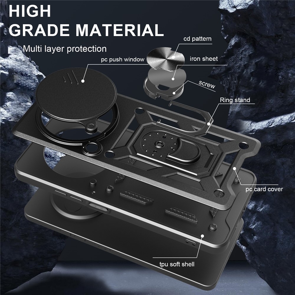 Slide odolný kryt na ZTE Blade A75 5G - černý