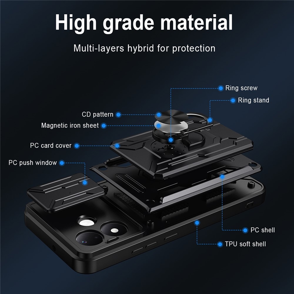 Slider odolný kryt na Xiaomi Redmi Note 17 Pro 5G - černý