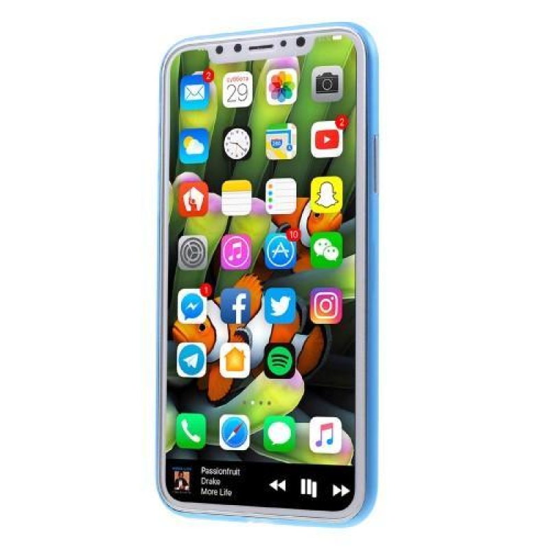 Slim plastový obal na iPhone X - modrý