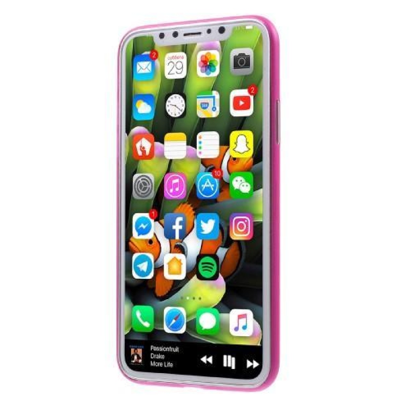 Slim plastový obal na iPhone X - rose
