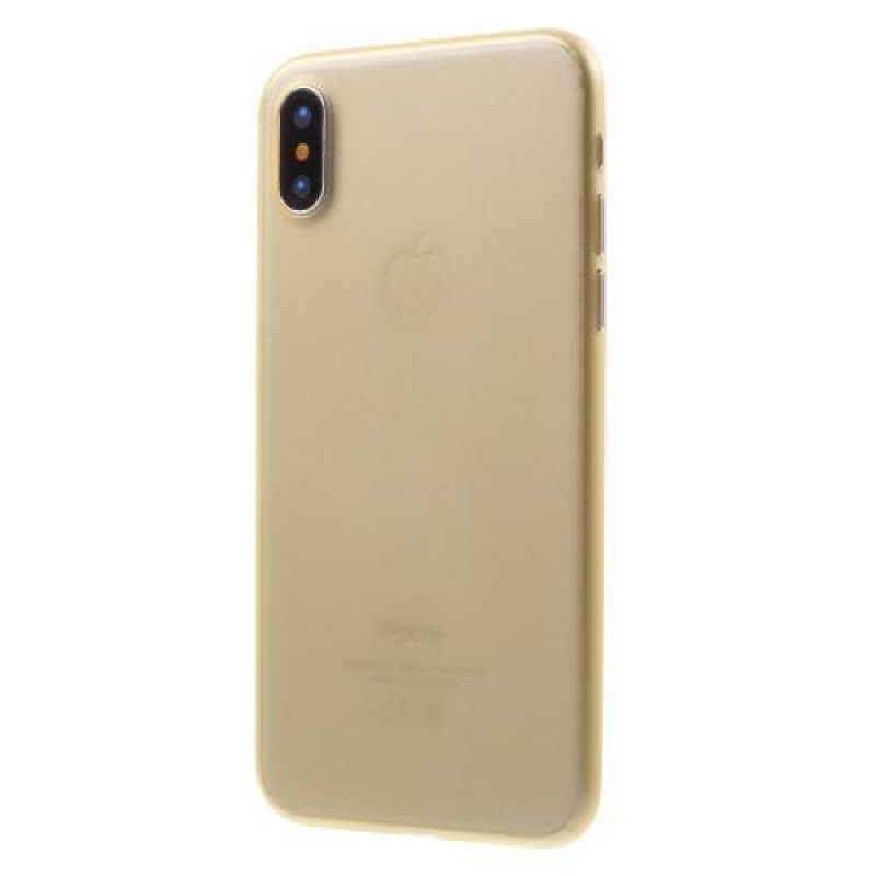 Slim plastový obal na iPhone X - zlatý