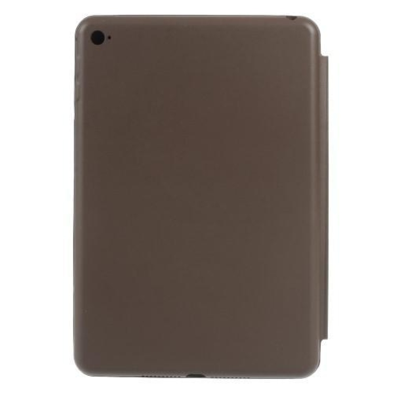 Slim polohovatelné pouzdro s PU koženou klopou na iPad mini 4 - coffee