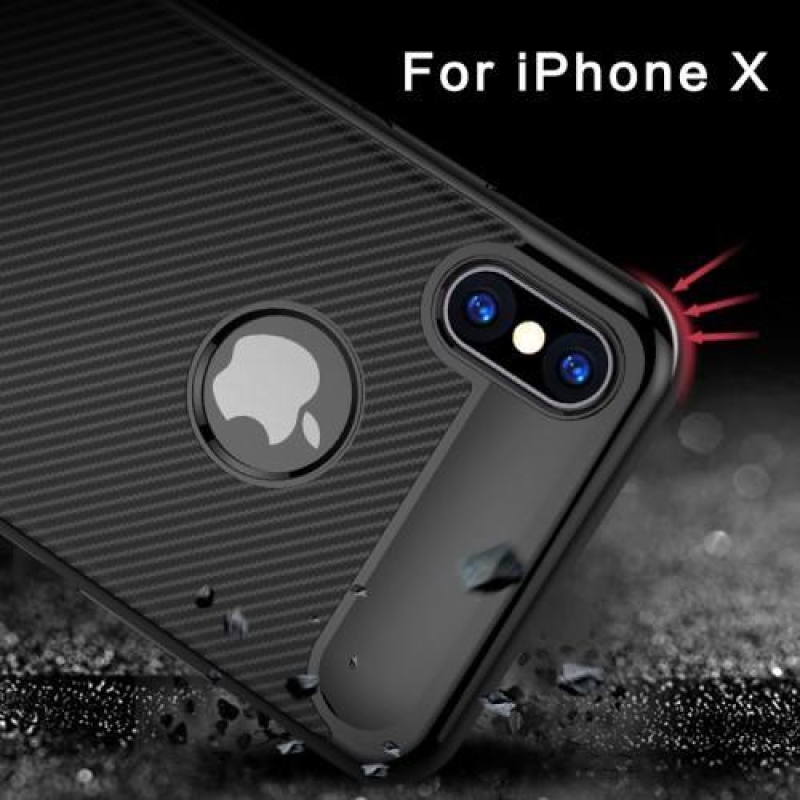 Slim texturovaný gelový obal na iPhone X - modrý