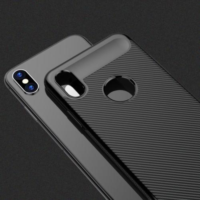 Slim texturovaný gelový obal na iPhone X - modrý