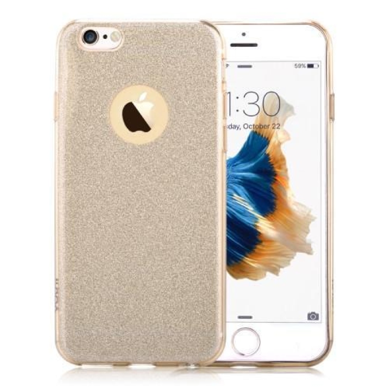 Slimi gelový glitterový obal na iPhone 6s Plus a 6 Plus - zlaté