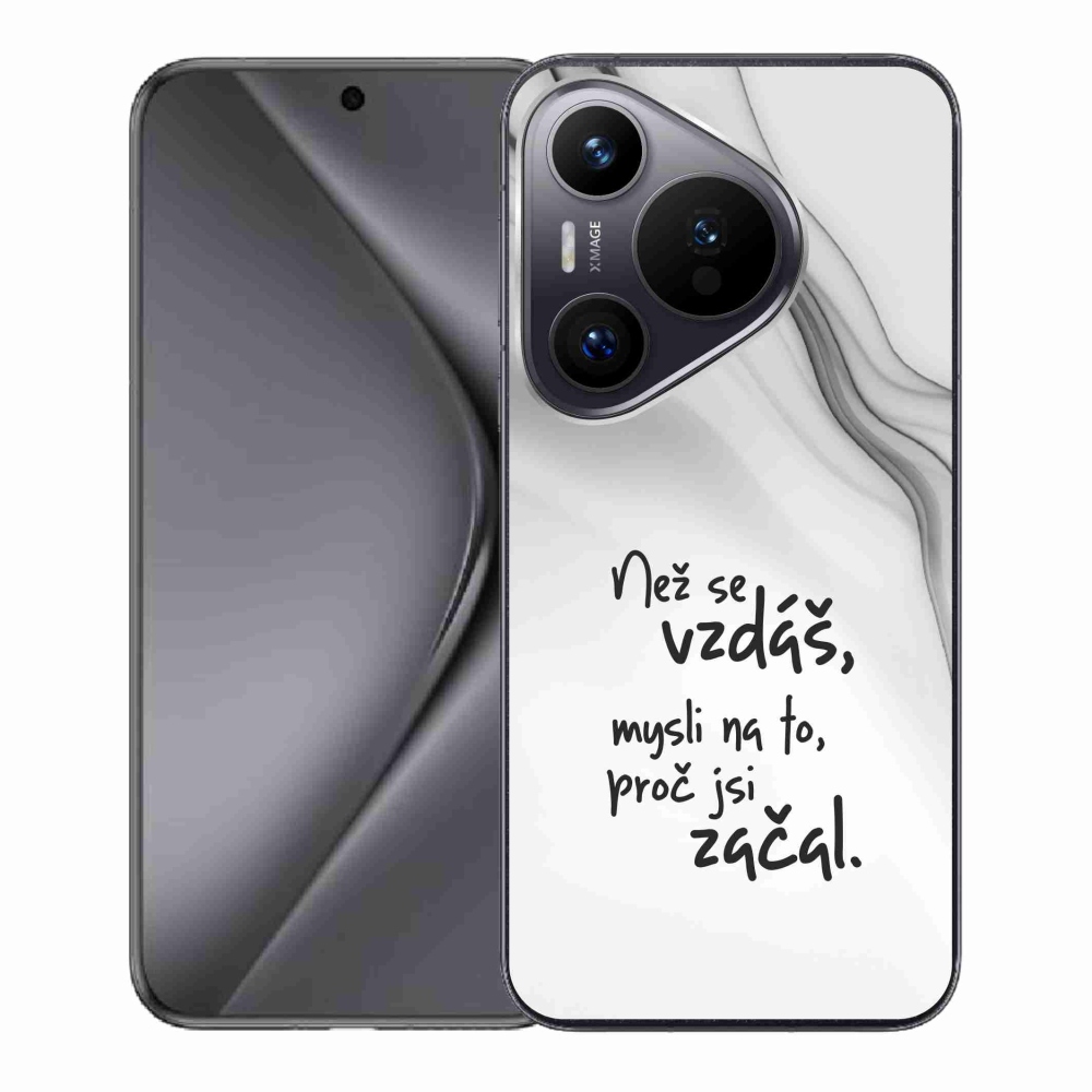 Gelový kryt mmCase na Huawei Pura 70 - citát 2 bílé pozadí