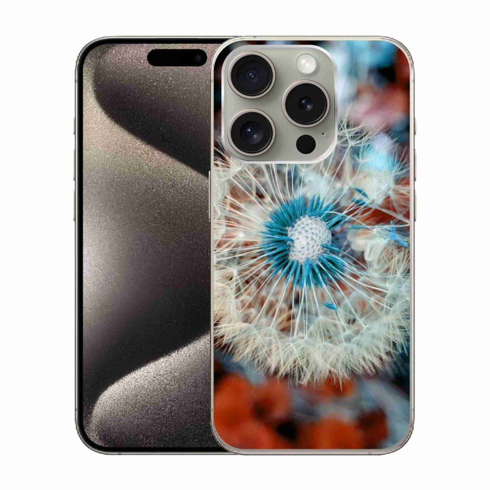 Gelový kryt mmCase na iPhone 15 Pro - odkvetlá pampeliška 1