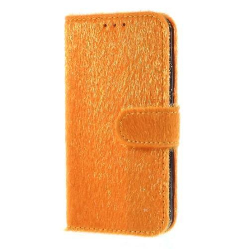 Sloty PU kožené peněženkové pouzdro na iPhone X - oranžové