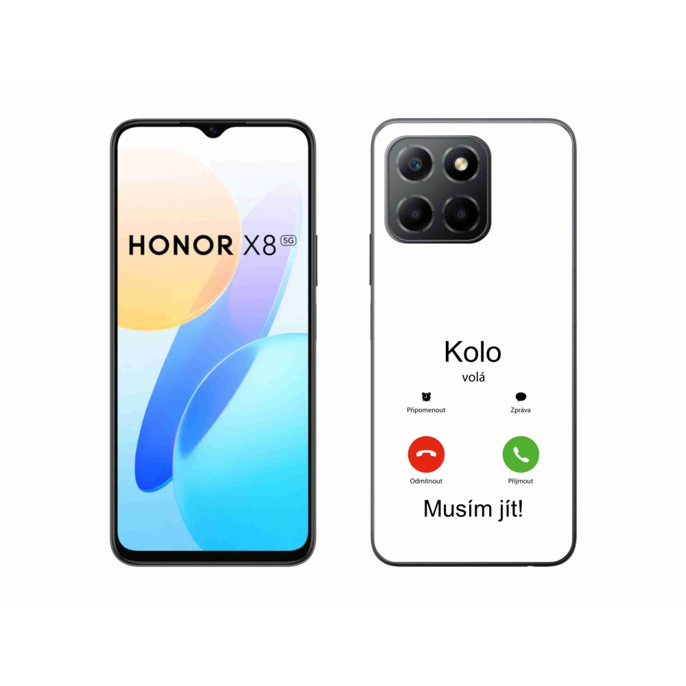 Gelový kryt mmCase na Honor X8 5G/Honor 70 Lite 5G - kolo volá bílé pozadí