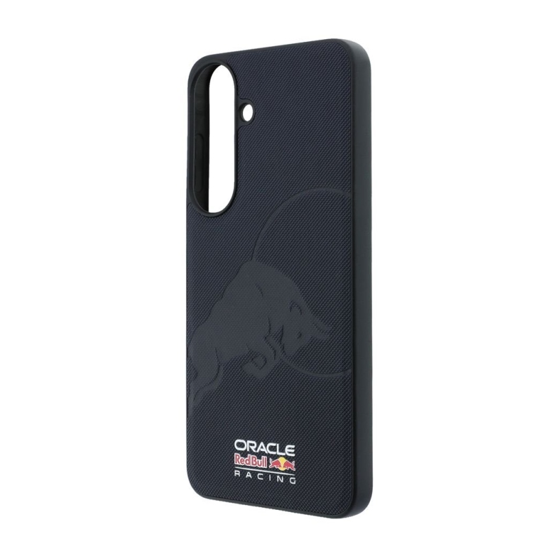 Red Bull PU Leather Meshed Debossed Bull Magnetic Zadní Kryt pro Samsung Galaxy S26 FE Navy 