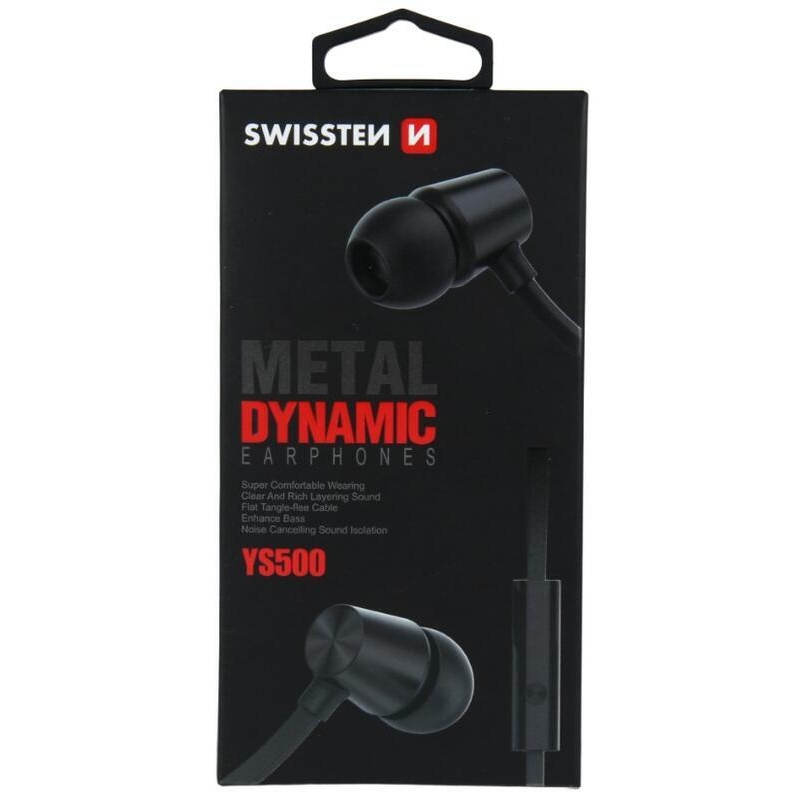 Sluchátka swissten earbuds dynamic YS500 - černá