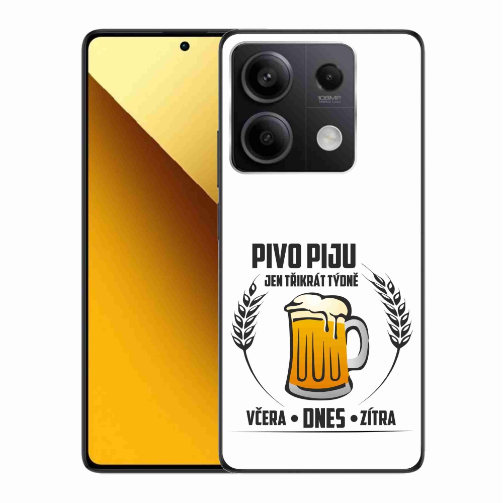 Gelový kryt mmCase na Xiaomi Redmi Note 13 5G - pivní motiv bílé pozadí