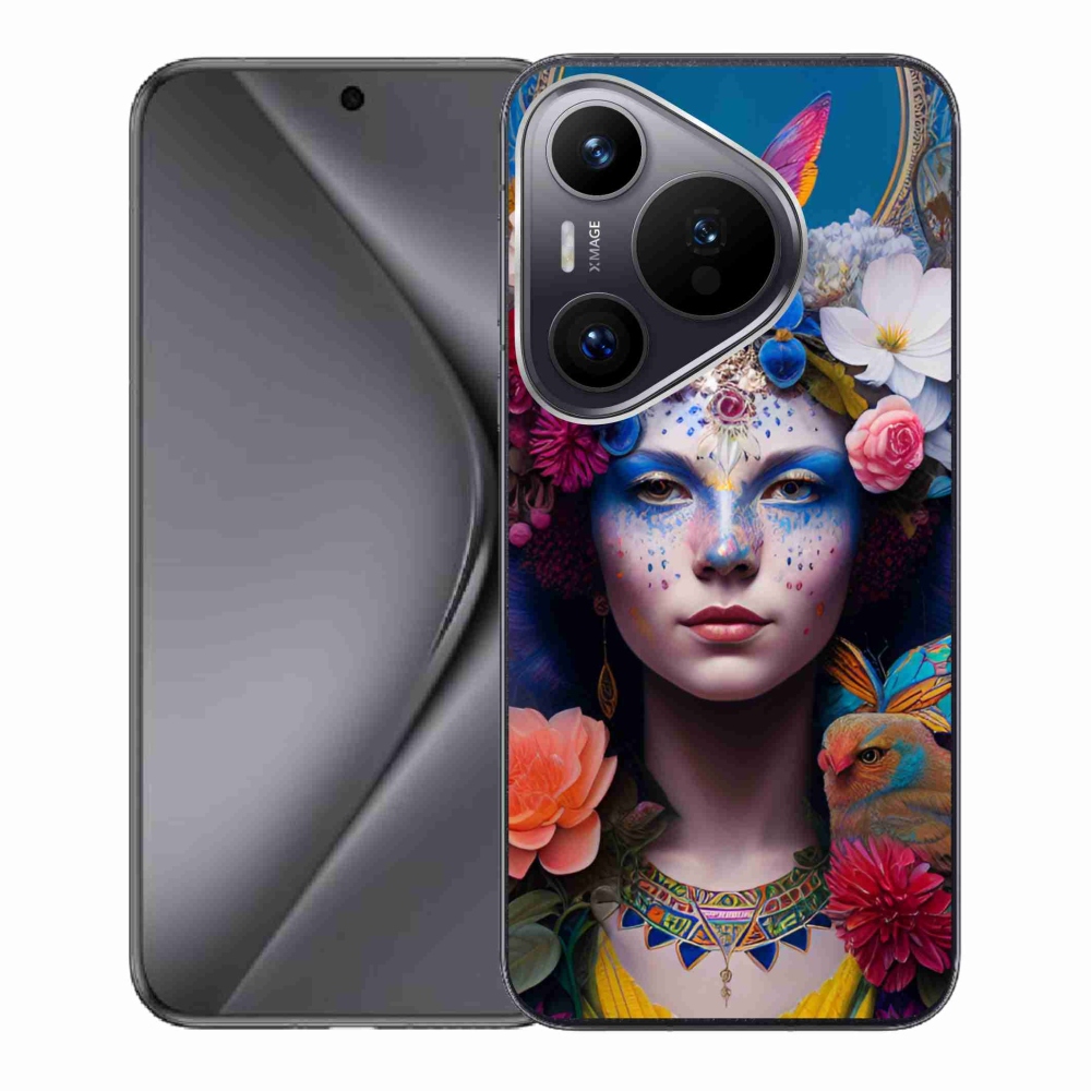 Gelový kryt mmCase na Huawei Pura 70 - žena s květinami