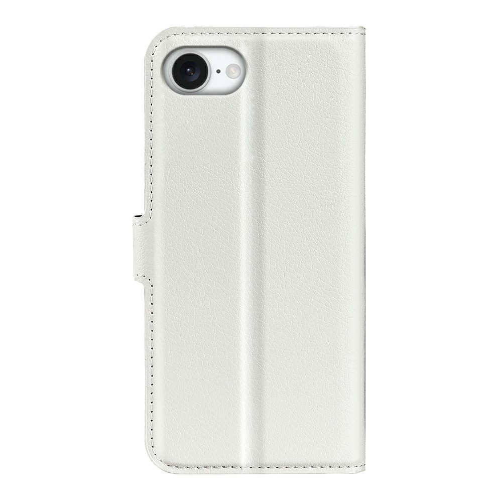 Litchi knížkové pouzdro na iPhone 16e - bílé