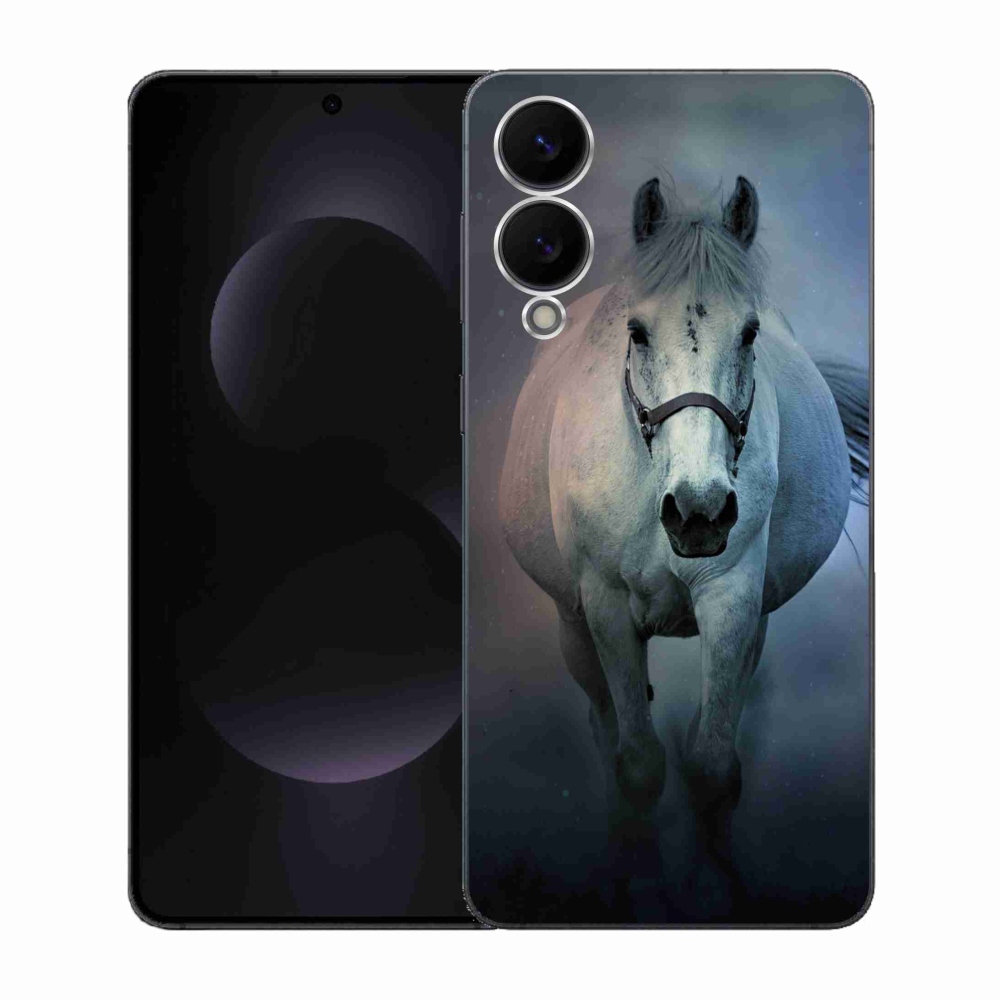 Gelový kryt mmCase na Samsung Galaxy S25 Edge - běžící bílý kůň
